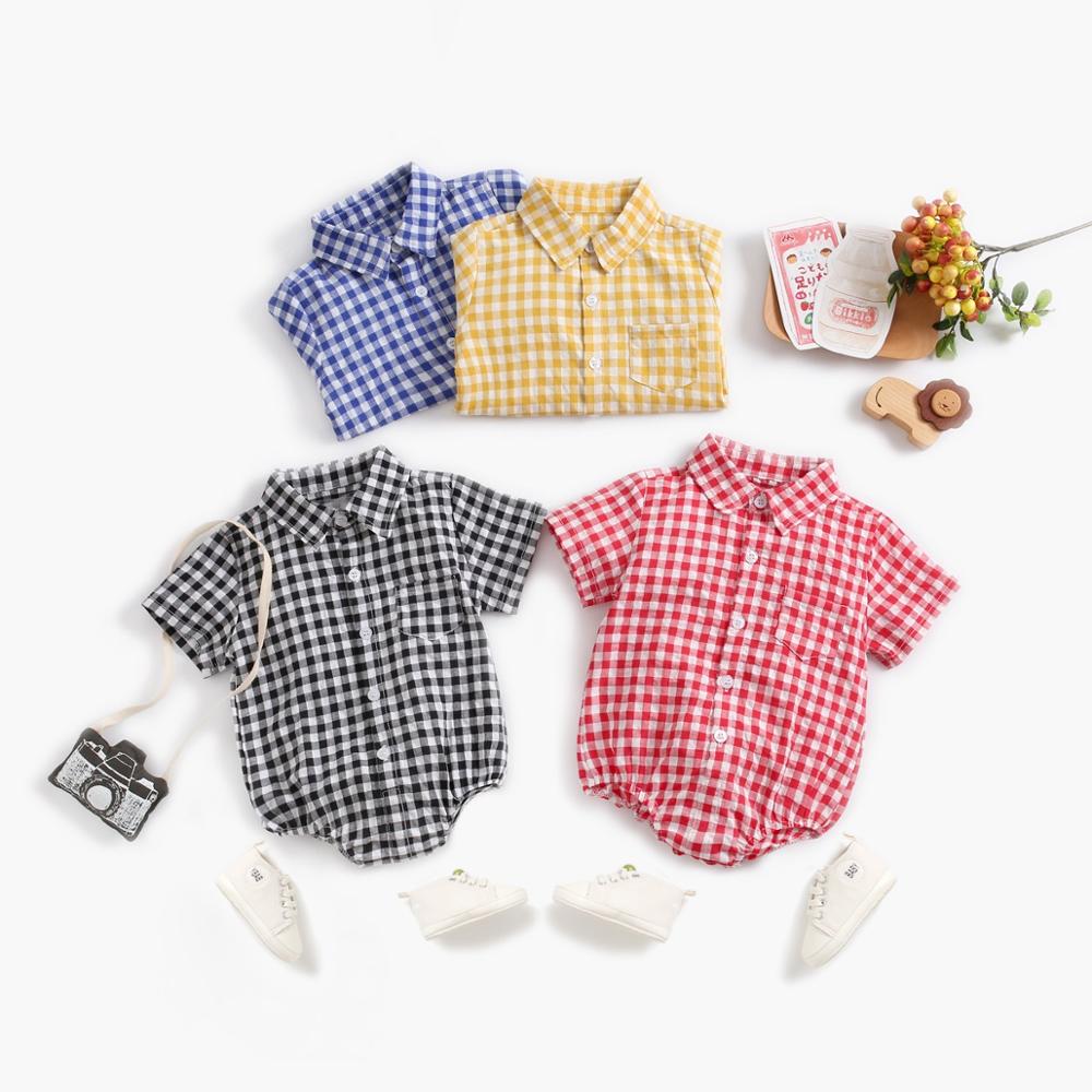 Summer Clothing Baby Boy - Sanlutoz Pamuk Ekose Bebek Erkek Bodysuits
