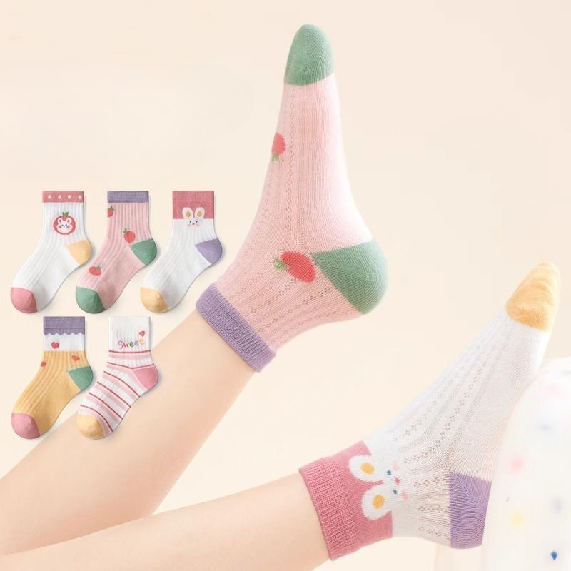Summer Clothing Baby - Çocuk Çorapları 5 Çift/grup İlkbahar Yaz
