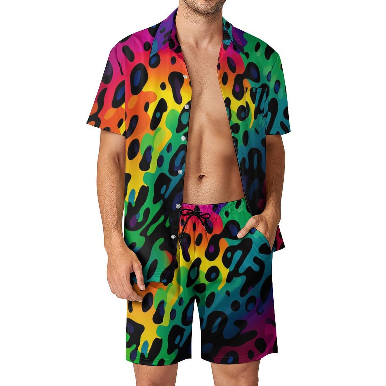 Summer Clothing Beach - Yazlık Düzensiz Geometrik 3D Baskılı Erkek