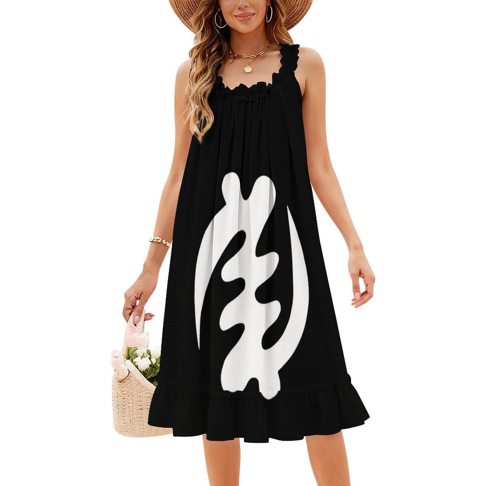Summer Clothing Design - Gye Nyame Beyaz Afrocentrik Tasarım Afrika