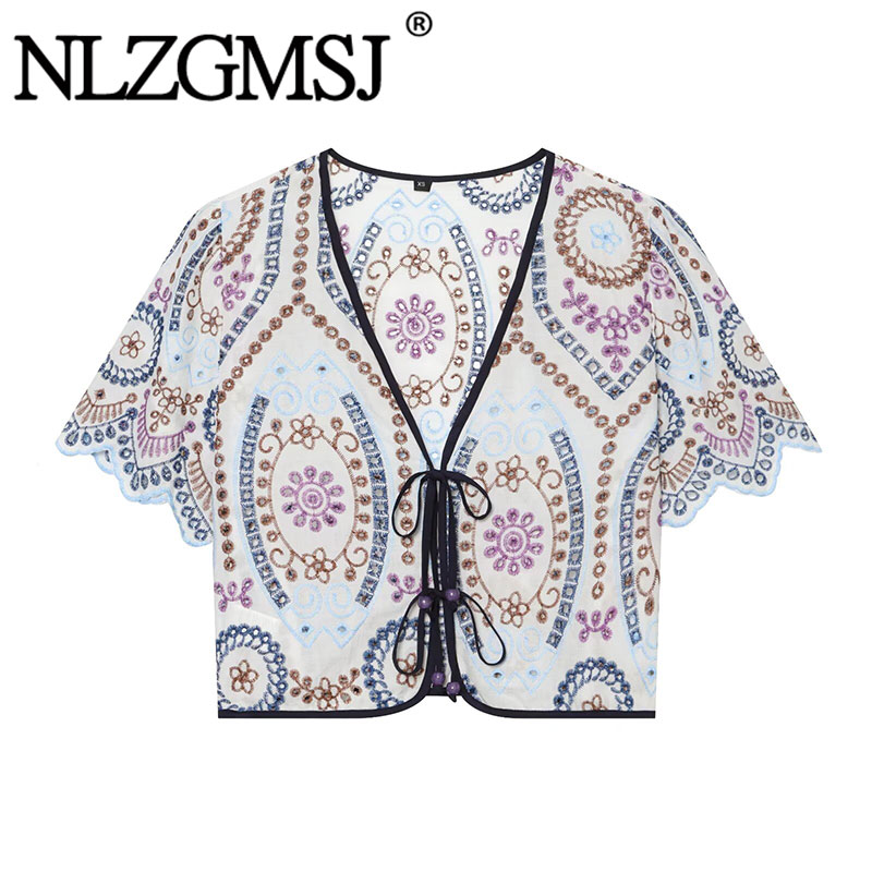 Nlzgmsj 2026 Yaz Kadın İşlemel - Tie Front Shirt incelemesi ve fiyatı