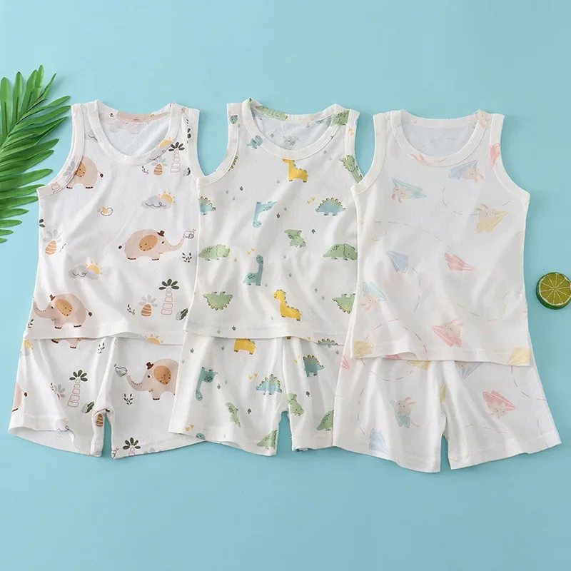 Çocuklar Bambu Pamuk Yelek Tak - Summer Clothing Baby Boy incelemesi ve fiyatı