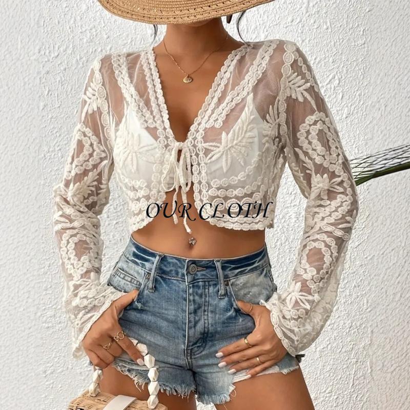 Kadın örtbası ön kravat plajı  - Tie Front Shirt incelemesi ve fiyatı
