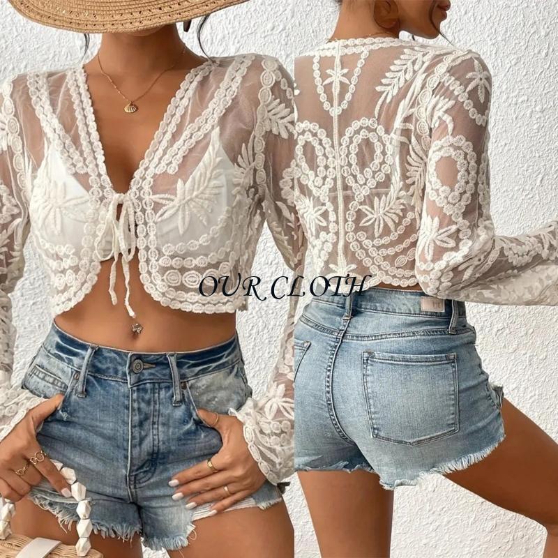 Kadın örtbası ön kravat plajı  - Tie Front Shirt incelemesi ve fiyatı