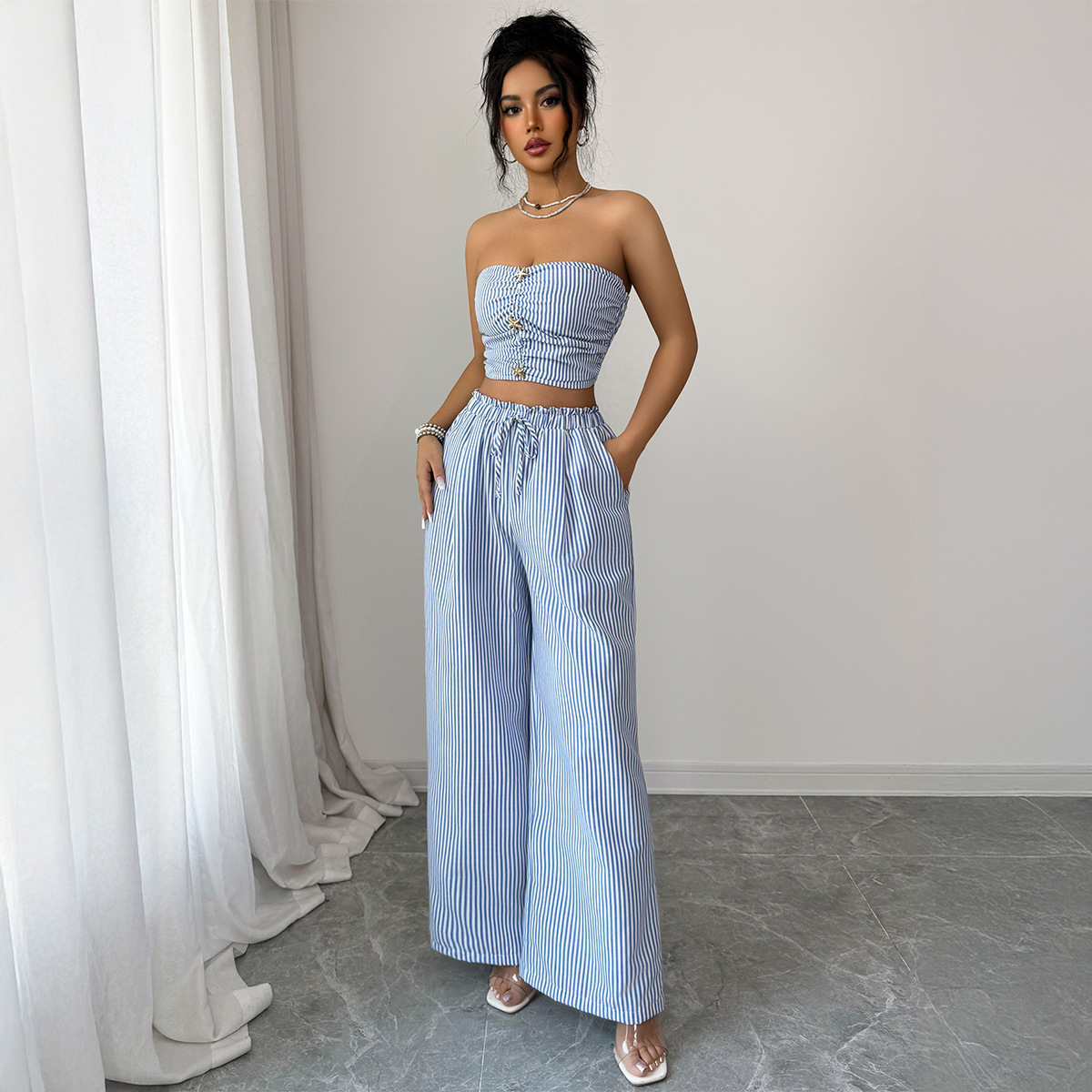 Zarif Tasarım Çizgili Düğmeli  - Summer Clothing Design incelemesi ve fiyatı