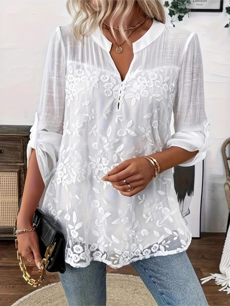 Moda Beyaz Dantel Gömlek Üst K - Summer Clothing Holiday incelemesi ve fiyatı